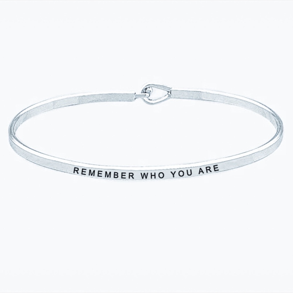 Remember Who You Are Silver Hook Dainty Bracelet - Picture 2 of 2